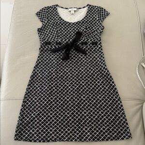 Ann Taylor Loft Elegant Black and White Patterned Dress